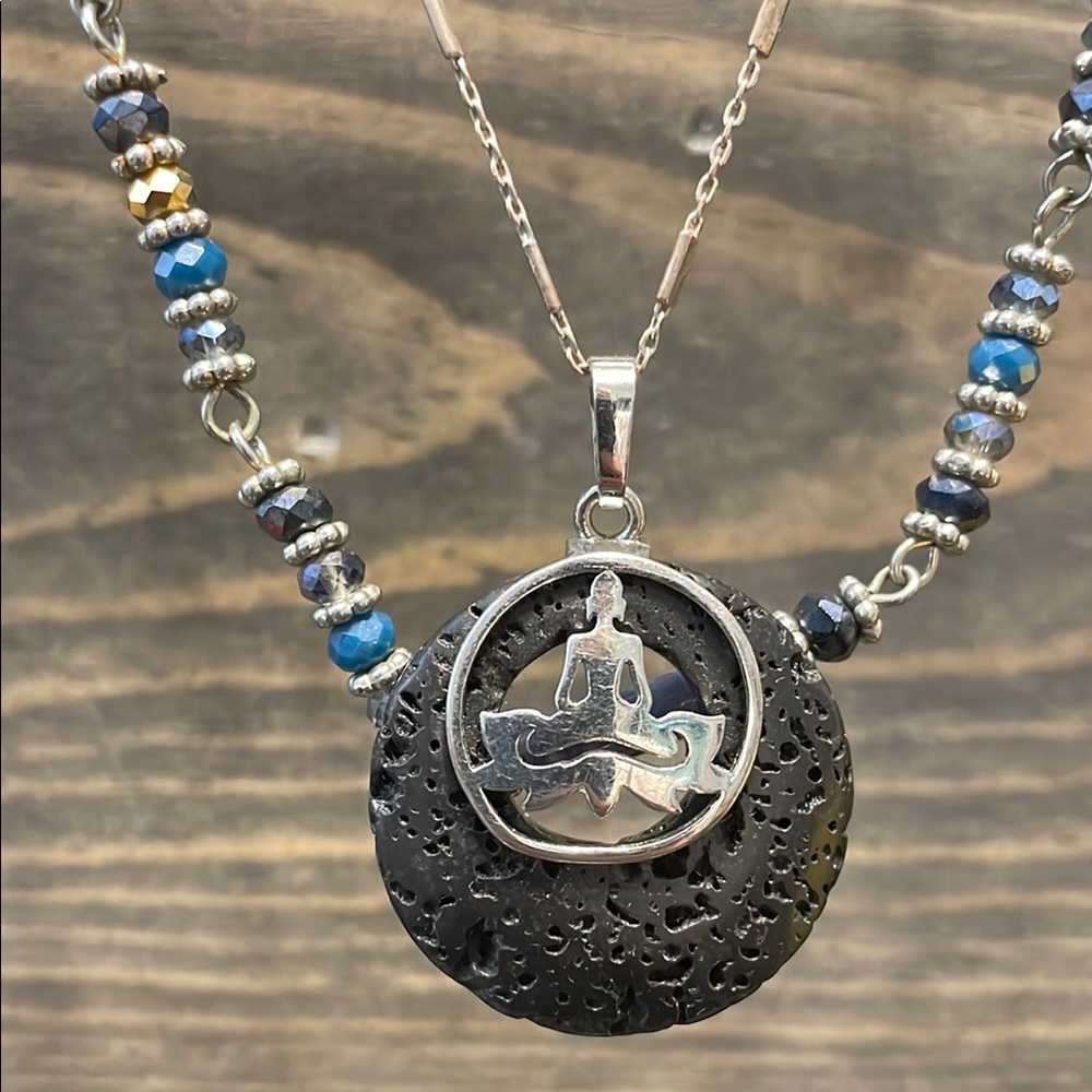 Silver Meditation Pendant Necklace